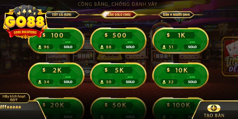 Sòng bài online GO88 - sân chơi giải trí đỉnh cao