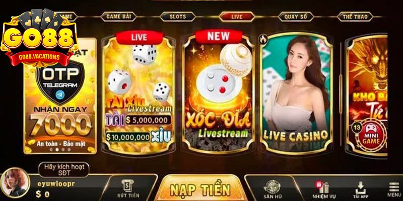 Live Casino với trải nghiệm sòng bạc trực tuyến thú vị