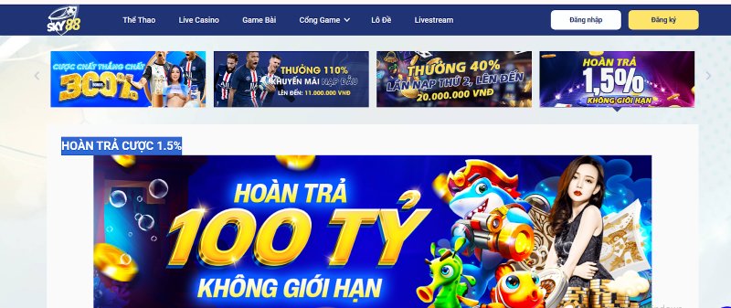 SKY88 nhiều ưu đãi lớn cho tất cả cược thủ